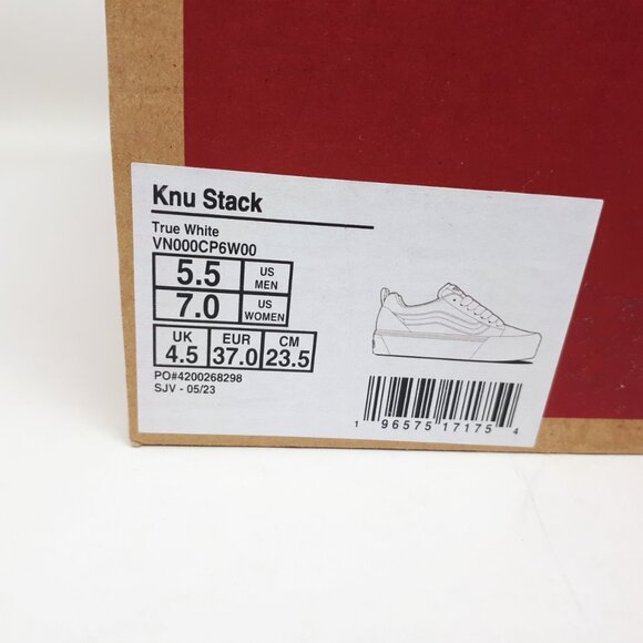 Vans Knu Stack Platform Stacked All True White Shoe Sneaker Mens 5.5 / Womens 7 - Picture 11 of 12
